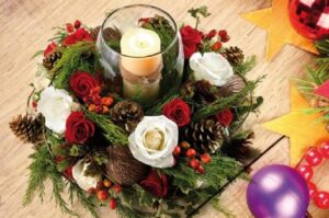 Instructions for arranging flowers for Christmas