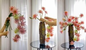 Instructions on how to arrange flowers